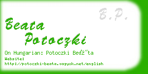 beata potoczki business card